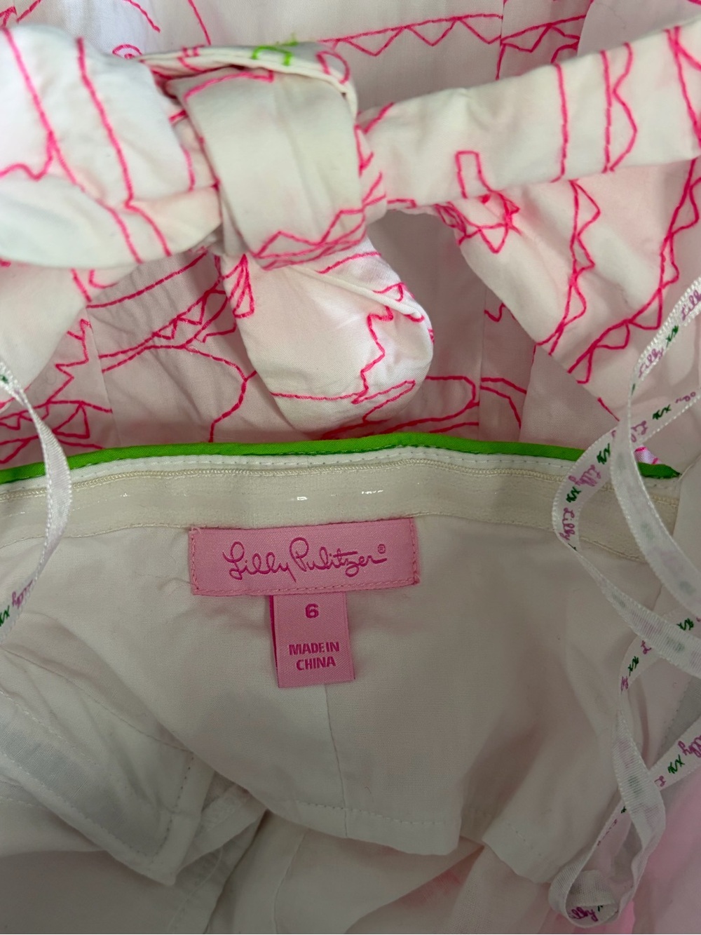 Lilly Pulitzer Franco Alligator Growl Embroidered Strapless Dress, size 6 - Picture 8 of 10